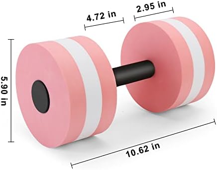 Vodene bučice, 2 kom otpornost na bazen sa pjenastim bučicama za vodene aerobne vježbe, odvojiva Voda Aqua Fitness Barbells oprema za vježbe za ruke za mršavljenje, Pink