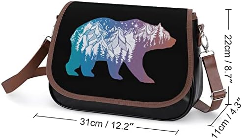 Medvjed sa planinama pejzažna kožna torba preko tijela mala torbica modni Fanny paket putni ramenski dnevni ruksak za muškarce i žene