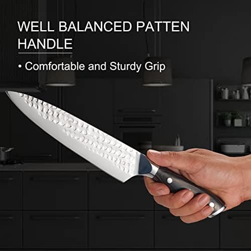 Nož Mareston Chef, ultra oštri kuhinjski nož visoki ugljen od nehrđajućeg čelika oštrih kuhanja s ergonomskom ručkom (8 inčni)