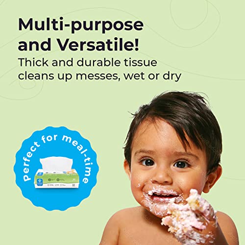 Peekapoo dječji tkiva - čisti pamuk, koristite vlažnu ili suhu, beznute, hipoalergeni, ultra meka tkiva za djecu, pogodna za osjetljivu kožu, jaku i upijajuću kutiju