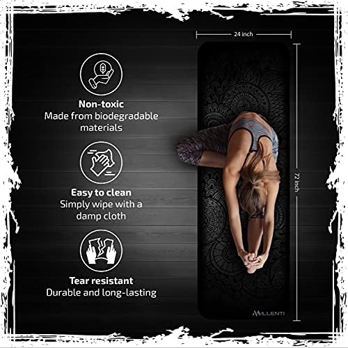 Millenti Vježba Yoga Mat Non-Slip-6mm višenamjenski antilop & amp; teksturirana TPE yoga Mat sa trakom