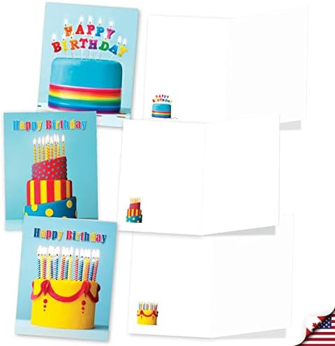 Najbolja kompanija za kartice 20 različitih praznih rođendanskih kartica Set kutija 4 x 5,12 inča sa kovertama podebljane svijetle torte AM10346BDB-B2x10
