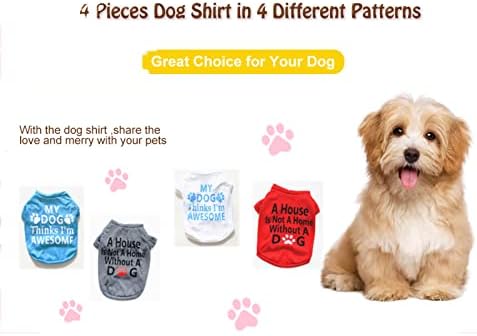 4-cekete majica za kućne ljubimce tiskana slatka uzorka meka majica Ljetni kućni ljubimac pokloni za sve vrste pasa
