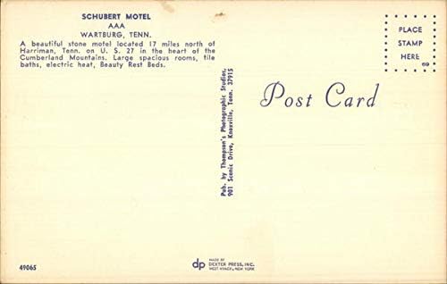 Schubert Motel Wartburg, Tennessee TN Original Vintage razglednica