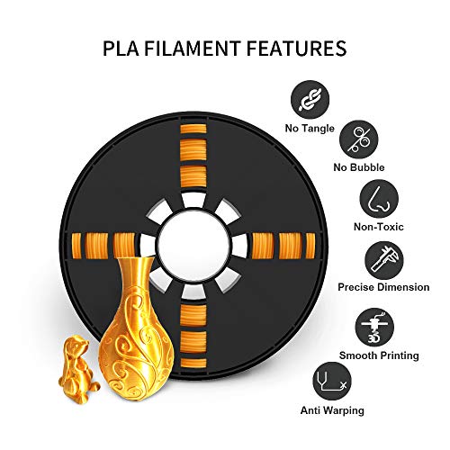 NovaMaker svilena zlatna pločica 1,75 mm, sjajni metalni metalni metalni zlatni plan 3D štampač filament sa filamenom za čišćenje, 1kg kalem, dimenzionalna tačnost +/- 0,02 mm, ugrađuje većinu FDM štampača