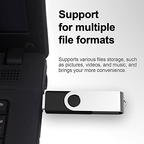 PDGJG 10pcs USB Flash Diskove USB 2.0 Flash Diskove Memory Stick Fold Skladište Thumb Palf Olovka za okretni dizajn Crna