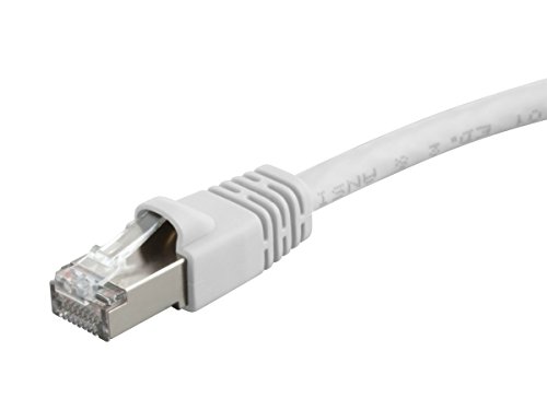 Monoprice Cat6A Ethernet Patch kabl-25 stopa - bijeli | mrežni Internet kabl - RJ45, 550Mhz, STP, čista gola bakrena žica, 10g, 26AWG