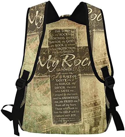 Gesey-R4T Christian Religiozni biblijski stih Gospod je moj rock uzorak ležerna ruksačka torba, prenoseći planinarenje