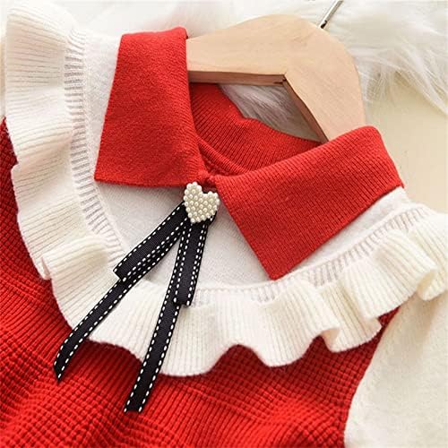 Haljine za djevojke integrirane klasične patchwork luk kravate proljeće zimske haljine dizajnirane kozni
