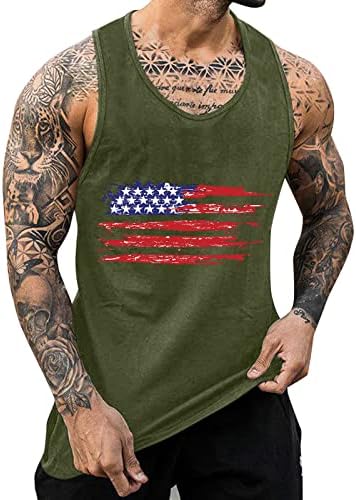Bmisegm Ljetne Majice Za Muškarce Muški Dan Nezavisnosti Ljetni Tank Top Prozračni Muški Pamučni Dugi Rukav Velike Veličine