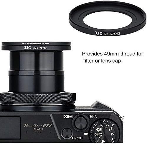 JJC Namjenski metal 49 mm adapter za filter leće za adapter za objektiv Canon Powershot G7X III II G5X instaliranje UV CPL ND filtera, uključuje 49 mm Snap-On-On Sons & Cap Gengur