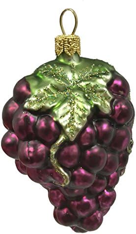 Klaster ljubičastog grožđa poljski staklo Božić Ornament voćne hrane Set 2