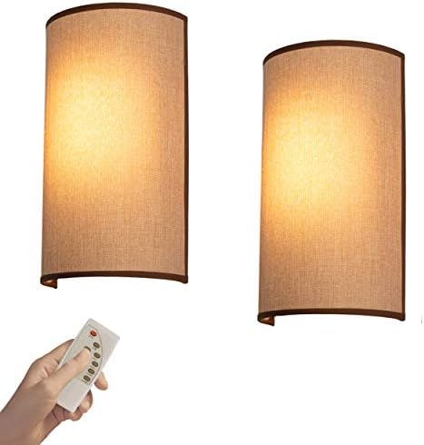 Kiven Wall Sconce 11.8 inča visina tkanina zidna lampa za spavaću sobu kupatilo hodnik,2 Pakovanje