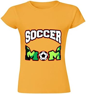 Fudbalska mama ženska majica s grbavim rukavom Tee grafički ležerni ljetni topovi