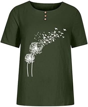 Amikadom kratki rukav 2023 Odjeća Trendy laneni pamuk Crewneck grafička bluza Tshirt za djevojčice ljetna jesen Tee OA OA