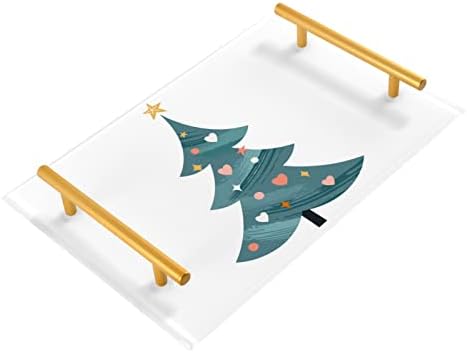 Dallonan akrilska ladica za kupatilo, pravokutna božićna stablo Srce zvjezdice ukrasne ladice sa zlatnim ručicama za kuhinju hranu dnevni boravak Organizovanje komisije Organizator
