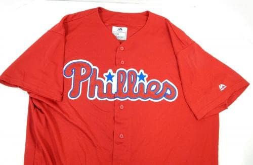 Philadelphia Phillies Luis Pacheco 76 Igra Rabljena Crveni dres Ext St XL 053 - Igra Polovni MLB dresovi