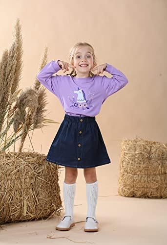 Djevojčice za djecu s odjećom set dugih rukava Slatki životinjski crtani uzorak duksevi vrhovi Thene mini suknje sa odjećom