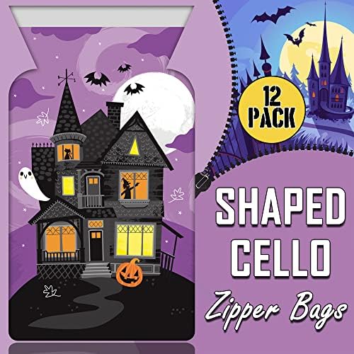 Creative pretvaranje Halloween celofan torbe sa patentnim zatvaračem-12 ukupno Count-Haunted House Ghost