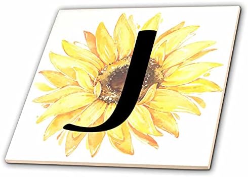 3drose Monogram J lijepa slika akvarela Suncokretovih pločica