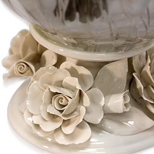 STYLECRAFT Home Collection AIT10021DS Pandora - 15-inčna posuda sa ružama, bijelom / sivom / ombra sivom finišom