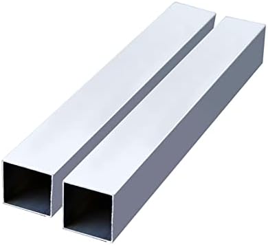 Surprecision Aluminijska kvadratna cijev, veličina 50mm x 60mm x 1.5 mm, Dužina 2400mm / 94.49, Bijela aluminijska cijev za DIY projekat, uređenje doma i građevinska dekoracija 2 kom