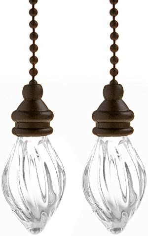Saim Decorative Fan Pull Chain Set Lamp Pull Extension za svetlosni ventilator sa 12 inčnim bronzanim lancima i kristalnim staklenim priveskom, pakovanje od 2