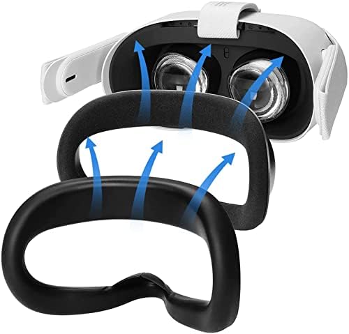 ANSIPPF dodaci za oculus Quest 2 VR pokrov za lice, 2 kom, premium silikon, znojna ergonomska higijenska higijena poboljšana igranje, jastuk za lice za Meta Quest 2 VR slušalice