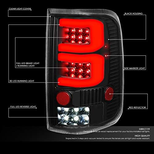 DNK MOTORING TL-F15004-LED-RD3D-BK-CL LED 3d rep Light Skupštine vozača & suvozačeva strana [kompatibilan