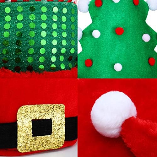 4 komada Božić šeširi Santa šešir novost zelena božićna jelka šešir vilenjak šešir tradicionalni Božić Santa pantalone šešir praznične zabave šeširi kostim dodatna oprema dekorativna za odrasle muške žene djeca