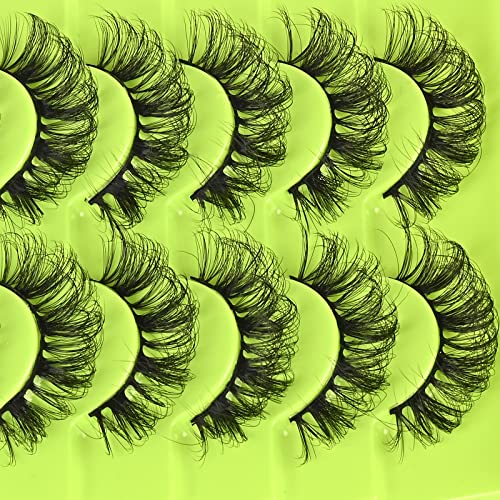 FARRED Russian Volume Strip Lashes d Curl Like Eyelash Extension Wispy prirodni izgled 10 pari pakirajte lepršave trepavice