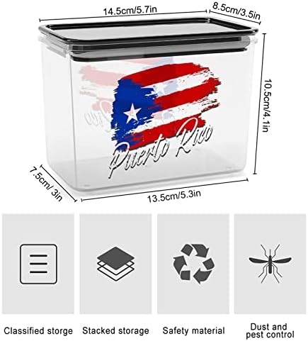 Vintage Portoriko Zastava kontejneri za skladištenje prozirna plastična kutija sa poklopcima kante za višekratnu upotrebu za kuhinjske grickalice od žitarica suha hrana Jelly Beans