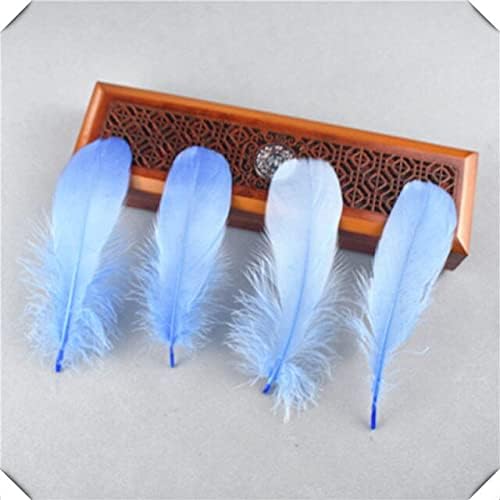 Zamihalaa 20 / 100kom pahuljasto gusko bijelo perje Plumas DIY perje za nakit Izrada šešira dekoracija vjenčanja zanati Pribor 13 - 20cm - nebesko plavo perje - 100kom