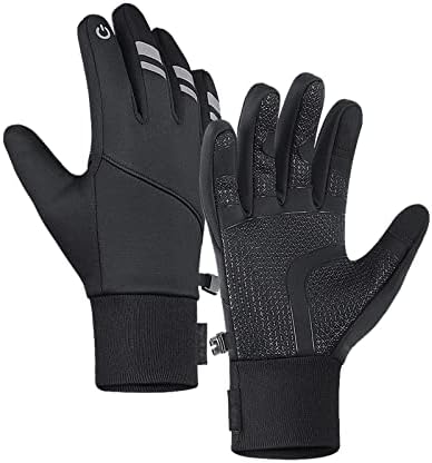 TANDARUI Zimske rukavice, rukavice za trčanje za muškarce, antiklizaće rukavice za dodirnu ekranu, hladne i vodootporne rukavice, pogodne za razne aktivnosti na otvorenom