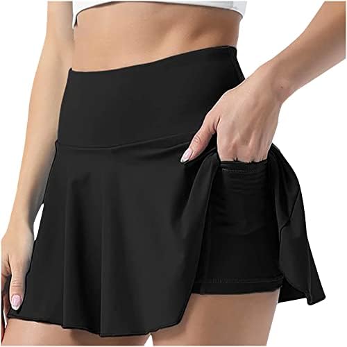BADHUB ženske plisirane čvrste teniske suknje atletske Golf Skorts suknje sa šorc džepovima za trčanje trening Sport