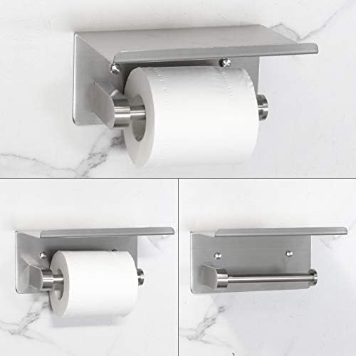 KIMZCN toaletni držač za papir za toaletni papir sa policom, držač za toalet od nehrđajućeg čelika