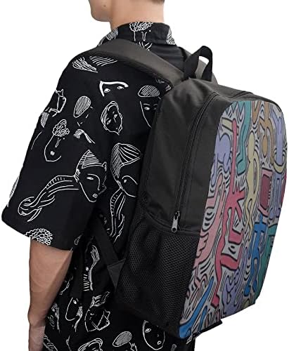 Keith - har-Ing Painting ruksak 3 Komad Set Školska torba Pen torba za ručak torba Bookbag Set-sa