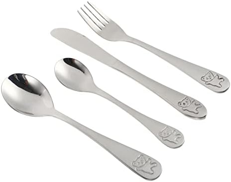 Cabilock Set posuđa od nerđajućeg čelika metalni set srebrnog posuđa sa desertnom kašikom čajnom kašikom voćna viljuška odrezak nož putni pribor za jelo srebrni pribor za jelo set posuđa srebro