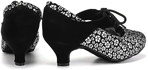 Hipposeus Latino plesne cipele za žene sa zatvorenim prstima čipka sa ballom Latin Salsa Tango Dance