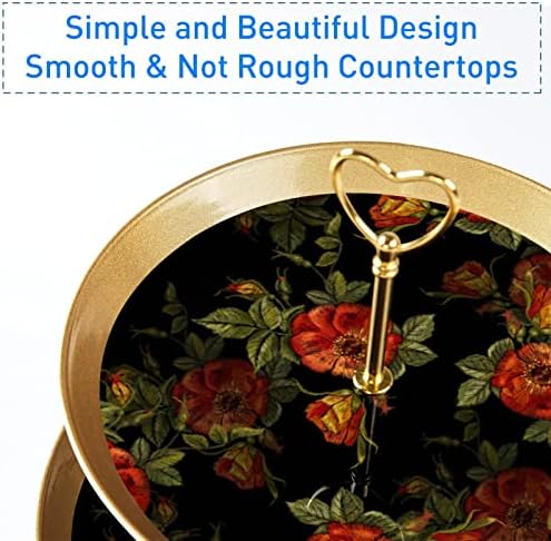 Cvjetni uzorak troslojni stalak za torte voćna ploča za deserte kolači bomboni voće stalak za bife