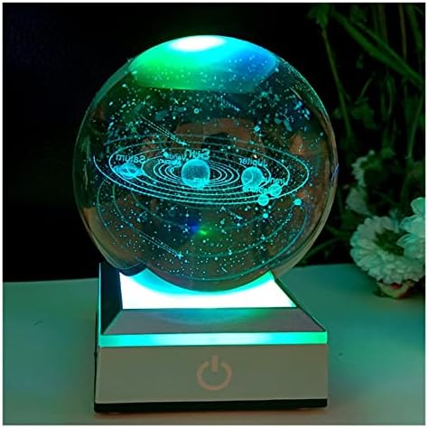 Nina Nugroho 3D Crystal Ball ugravirana planeta Kristalna kugla solarni sistem Globe astronomija Poklon rođendan poklon staklenim sferom Kućni ukras
