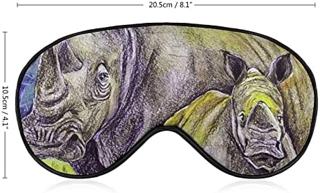 Vodenokolor Rhino Eye maska ​​za spavanje zatamnjenje noćne očiju s podesivim kaišem za muškarce koje žene trave joga nap