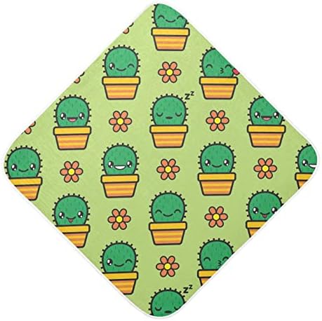 VVFelixl baby ručnik sa kapuljačom kaktus emojis upijaju ručnike za bebe pamučni mekani ručnik za kupanje za novorođenčad, malinu 35x35in zelena