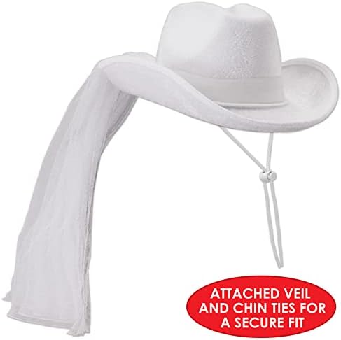 Beistle Bride's cowgirl šešir i veo-zapadni stil , novitet, za djevojačke večeri, jedne veličine