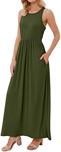Ljetne haljine Fragarn Plus veličine, ženska casual haljina labava rubne haljine bez rukava bez rukava
