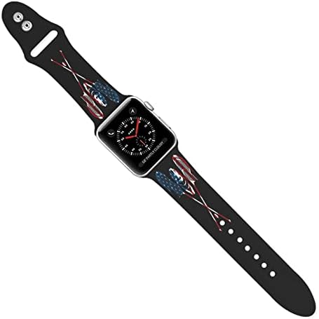 Lacrosse Američka zastava 4. jula Originalni ispisani uzorani Apple Watch - Mekani i izdržljiv silikonski Apple Watch Trake Jednostavan za instaliranje pametnih redova široko kompatibilne sa Applea Sat-om i serijama 7