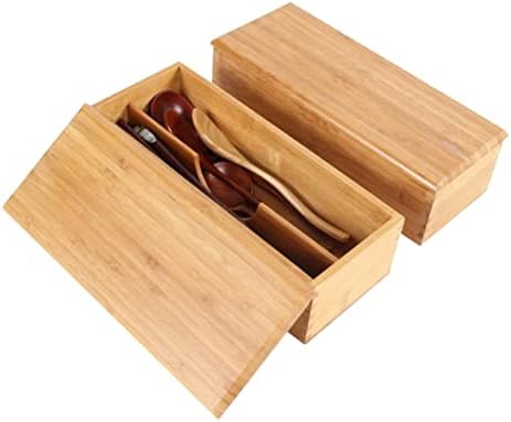 Sewacc alati za pribor za jelo 1 kom kutija nakit trpezarijski kuhinjski pribor za jelo sto za skladištenje sa kašikom drveni štapići za jelo poklopac držača radne površine X Cm poklon Drvo