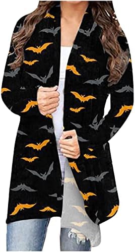 Halloween odjeća za žene Vintage Loot Fit Cardigan džemperi padaju dugi rukav casual comfy otvoreni prednji gornji odjeća