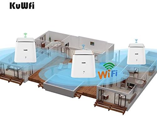 KUWFI MESS Wi-Fi sistem, Gigabit WiFi mrežni mrežni poklopac, zamjenjuje WiFi usmjerivač i ekstender, cijelu kuću 6000 m2. Ft. Pokrivenost, bešavni bežični WiFi booster visokih performansi