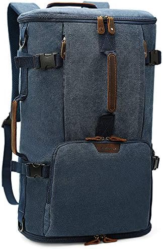 G-FAVOR 40L putni ruksak, Vintage platneni ruksak konvertibilna torba za nošenje ruksak za nošenje za laptop od 17,3 inča